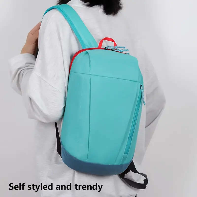 1pc Lightweight Teal Outdoor Backpack Sporty Comfortable Fashion Travel Mini Pack with Zip Closure