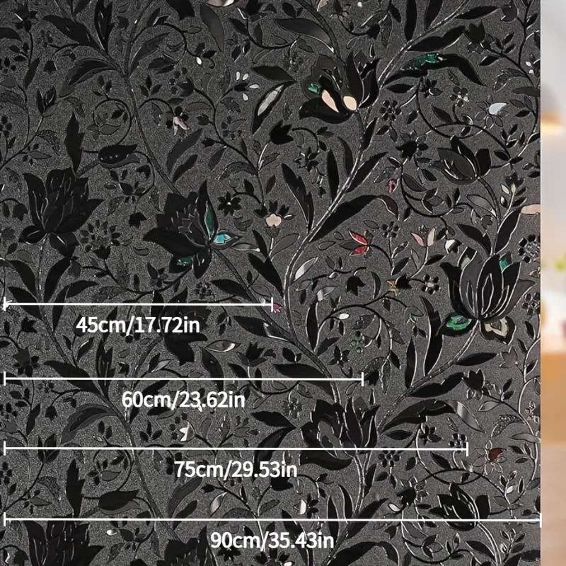 1pc Black Tulips Size 23.6 x 78.7 in   60 x 200 cm Door Window Sticker
