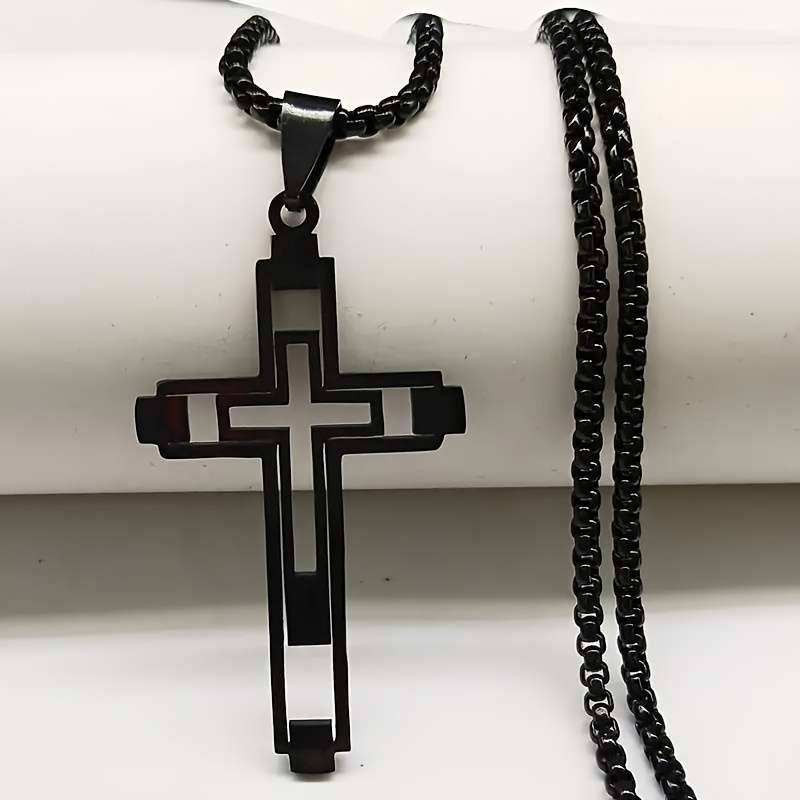 1 Piece Black Jesus Theme Pendant