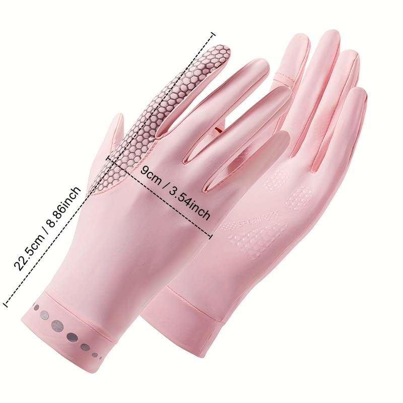 1 Pair Black Darkgray One Size Summer Full Finger Gloves