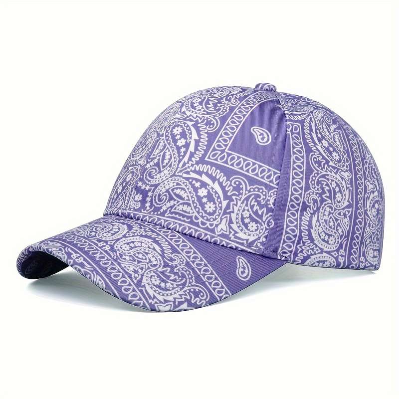1pc Assorted Paisley Print Baseball Caps For Women Adjustable Sun Protection Sports Hats