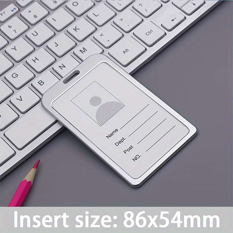 1pc A Vertical Aluminum Card Holder In Golden Color Suitable For Employee ID Cards Student Cards