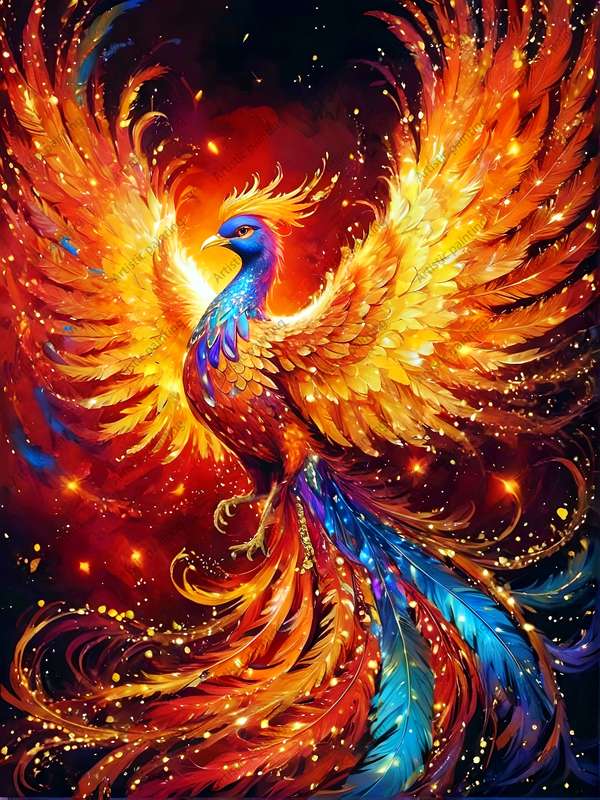 1000pcs Vibrant Phoenix Jigsaw Puzzle Majestic Mythical Creature Art DIY Wall Deco