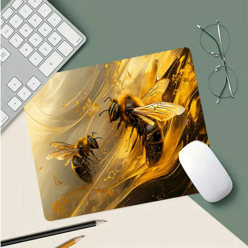 1pc 21x26cm Abstract Art Bee Dynamic Mouse Pad Luxurious and Unique