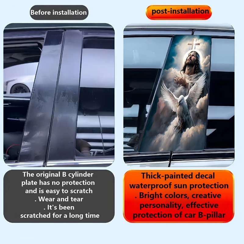 2pcs  Jesus Christian Themed Stickers