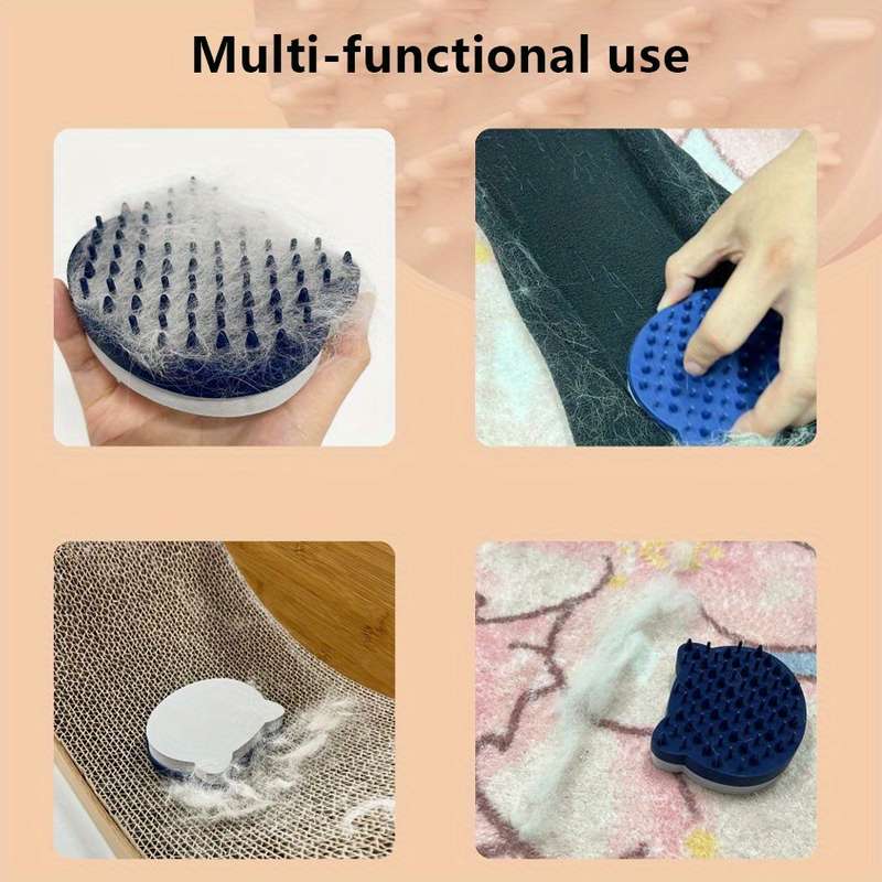 1pc Pink Silicone Hair Removal Comb Pet Comb