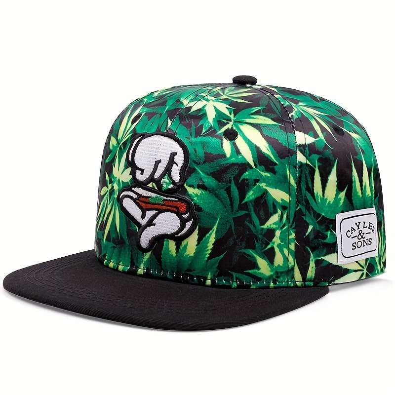 1pc Two handed cigarette style embroidered snapback cap for men women fashionable sun visor cap hip