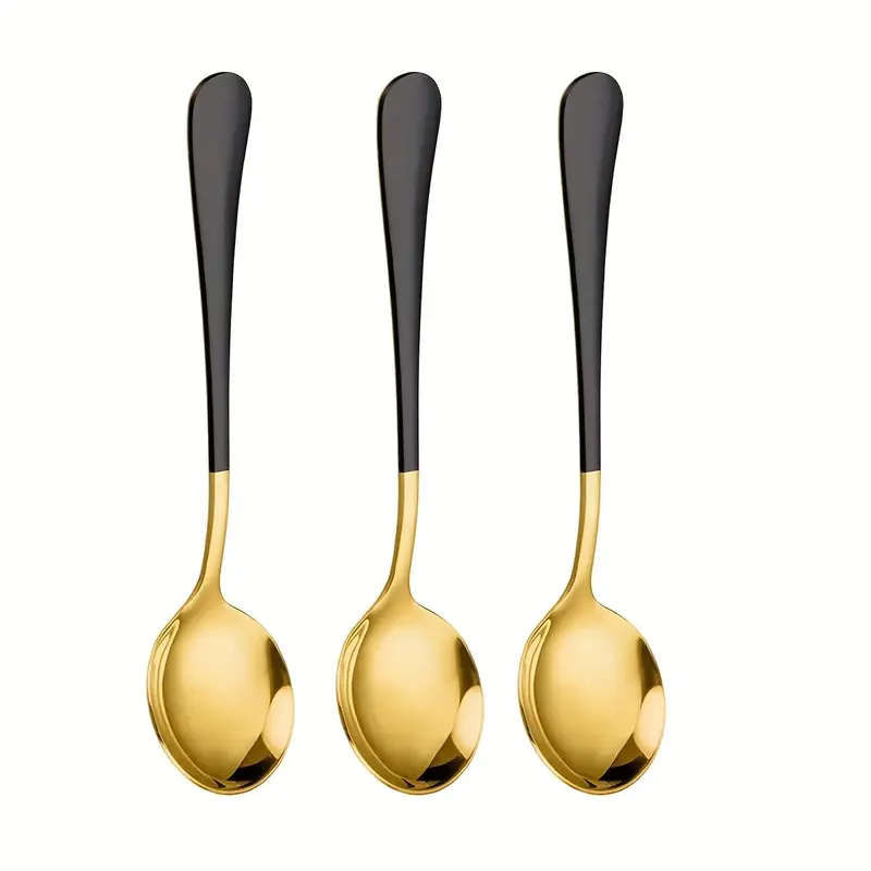 3 Pieces Stainless Steel Round Spoons