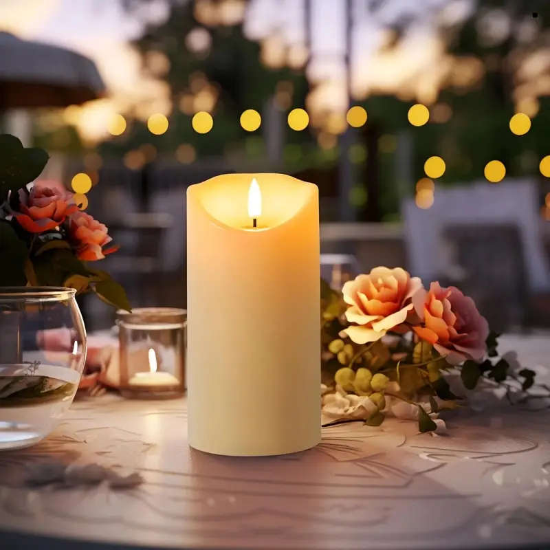 Set of 3 Flickering 3D Flameless Candles