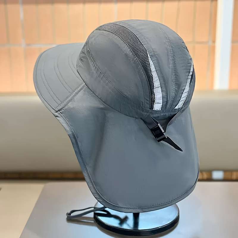 1pc Unisex Sun Protection Hat Summer Hiking Face-Covering Bucket Hat Wide Brim UV Protection Cap