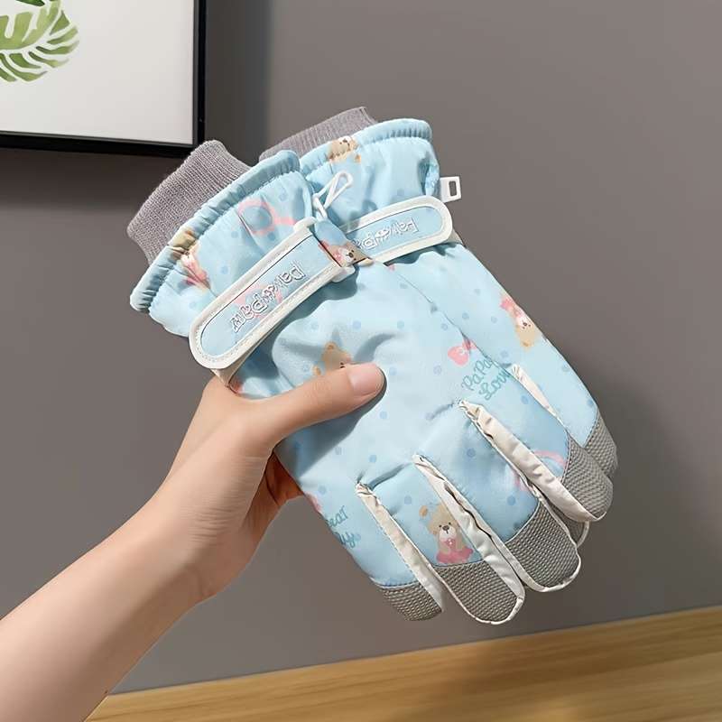 1 Pair Black Warm Gloves