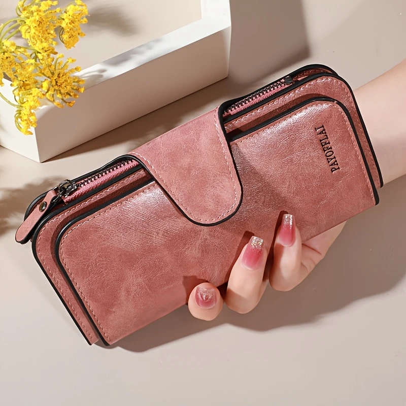Luxury Women's Faux Leather Zipper Clutch
