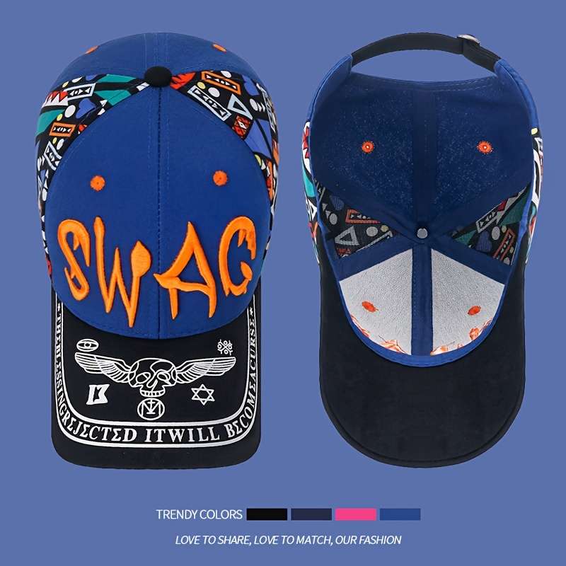 1pc New Printed Embroidered Outdoor Hat Suitable for Men and Women Spring and Summer Baseball