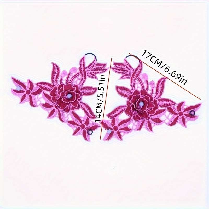 1 Pair Rose Red Floral Lace Fingerless Gloves