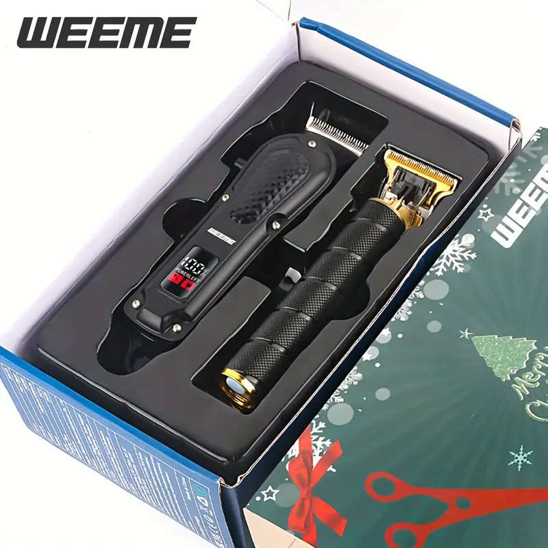 Luxury Haircut Set Electric Hair Clipper with T-shaped Trimming 4-speed Fine Tuning USB Charging LCD