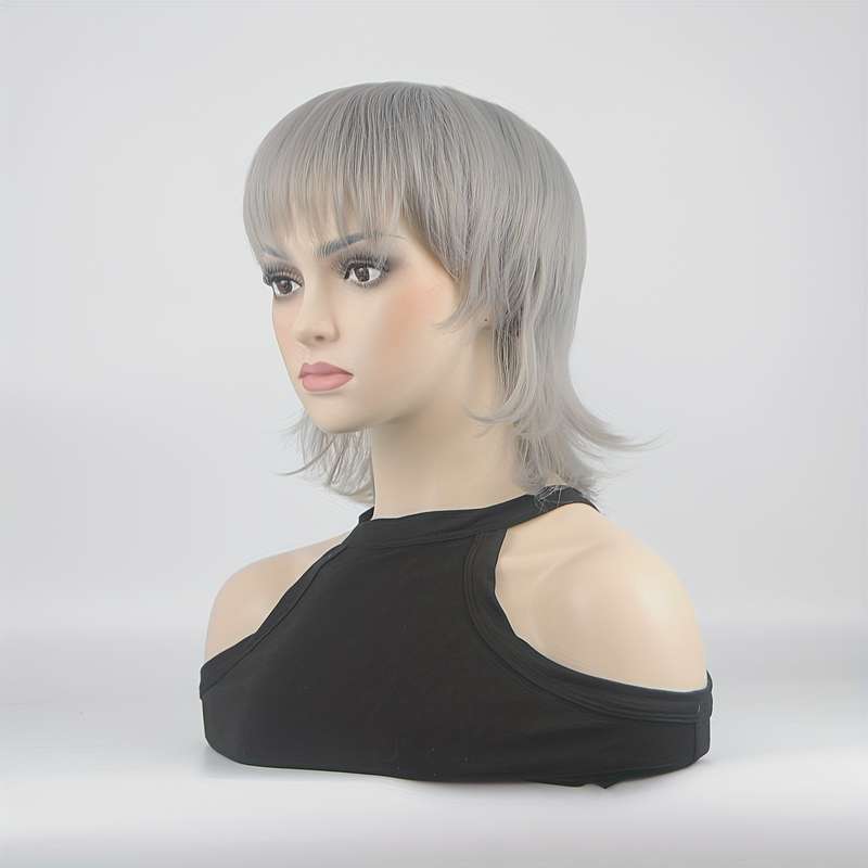 1Pc Grey 35.56cm Fashion Design Wig