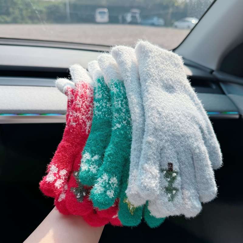 1 Pair Grey Warm Gloves