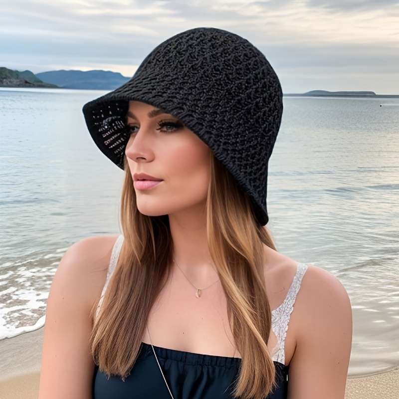 1pc A Spring and Summer Beach Hat Fashionable Women'S Internet Celebrity Korean Style Single Layer