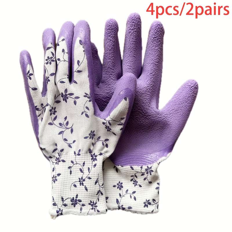 2 Pairs Purple Household Cleaning Gloves