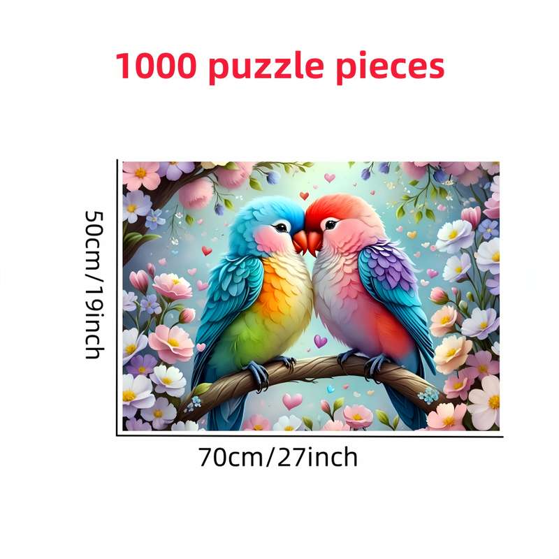 1000pcs Parrot Jigsaw Puzzle Thick Durable White Cardstock Seamless DIY Puzzle f