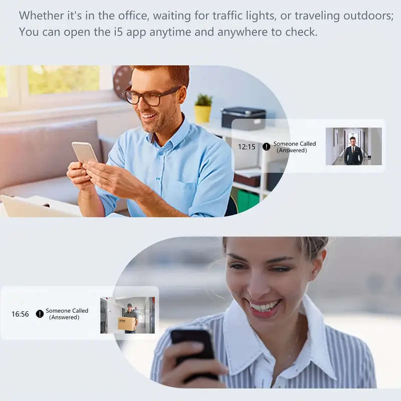 1pc Doorbell Camera Wireless Intelligent Visual Doorbell Home Intercom HD Night Vision Rechargeable