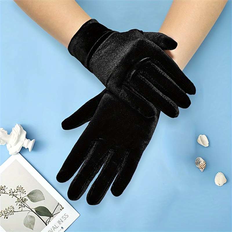1 Pair Deep Red Warm Gloves