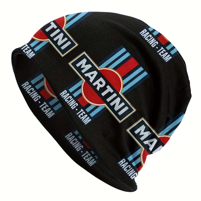 1pc Martini Racing Team Splicing Thin Beanies Caps Outdoor Activity Men Women Gift Choice P