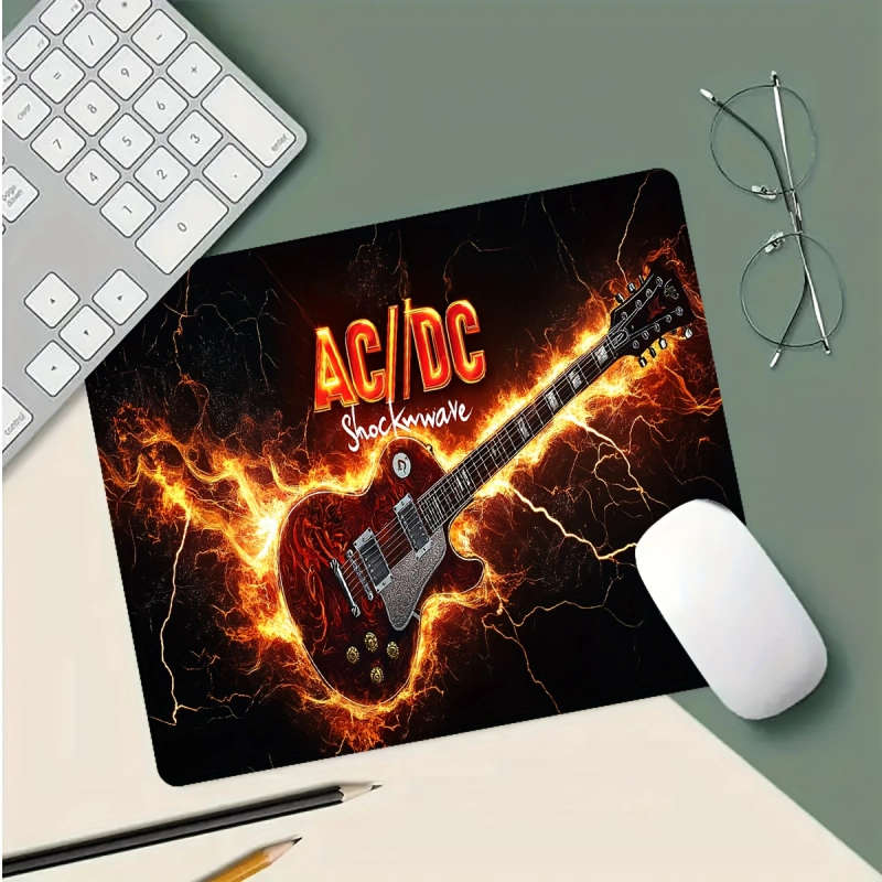 1pc 21x26cm Rock Guitar Design Gaming Mouse Pad Non-Slip Washable Rubber Desk Mat