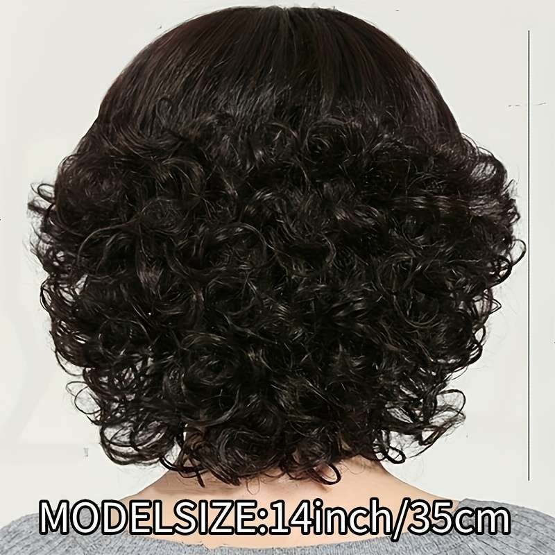 1Pc Black 35.56cm Fashion Design Wig