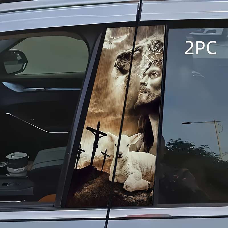2pcs  Jesus Christian Themed Stickers