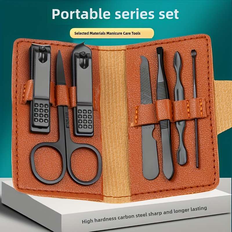 7pcs Nail Clipper Set with Nail Scissors Manicure Clippers Eyebrow Trimmer and Slanted Cutic