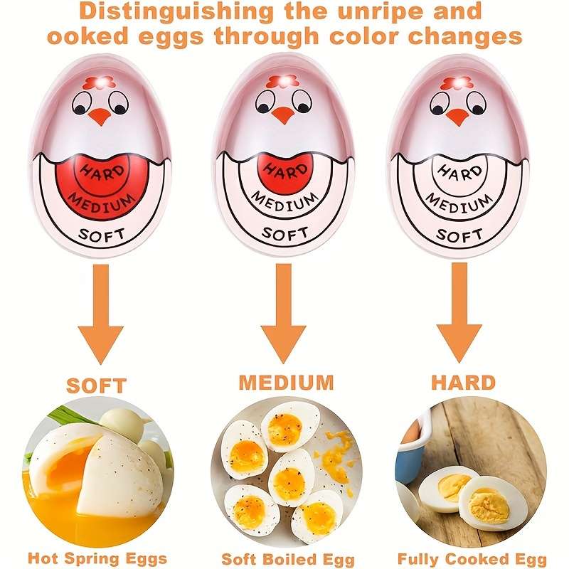 1pc Color-Changing Boiling Egg Timer Reusable Heat-Sensitive Kitchen Tool for Pe