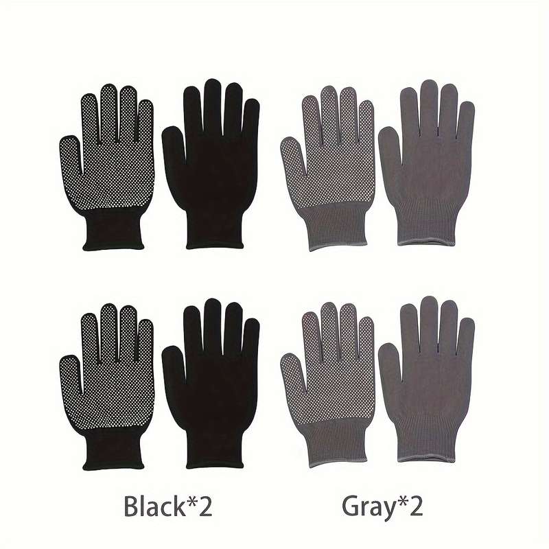 4Pairs Black And Gray Multi Purpose Work Gloves