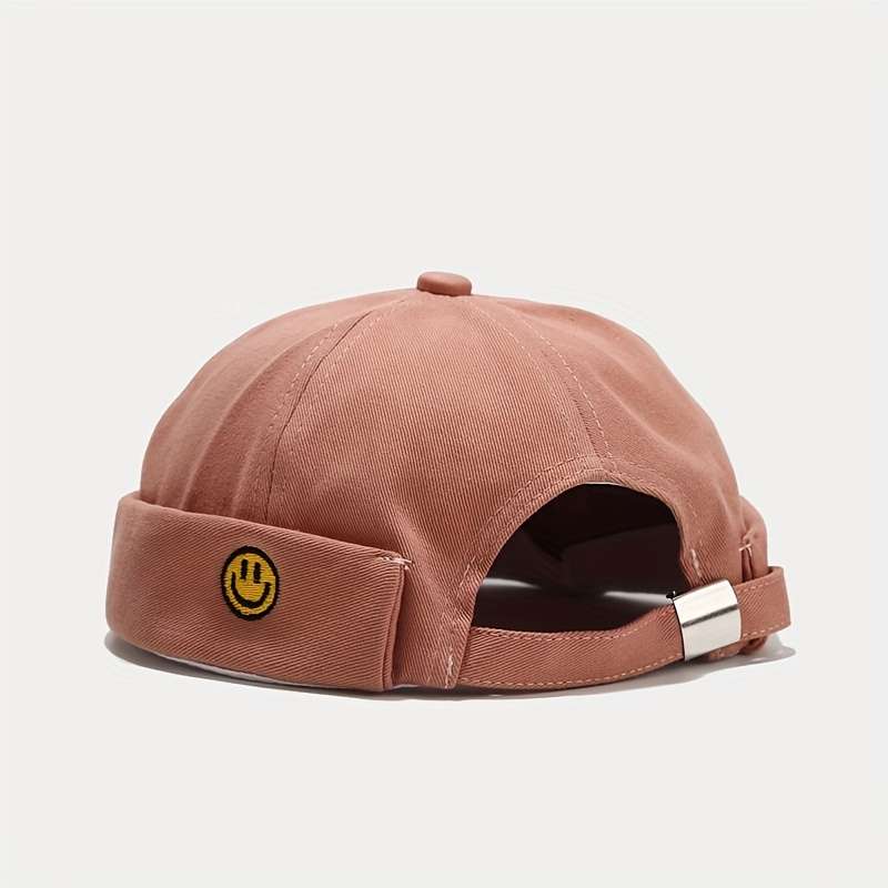 1pc Comfortable Soft Cotton Trucker Hat with Golden Face Embroidery Lightweight Fitted All-Seas
