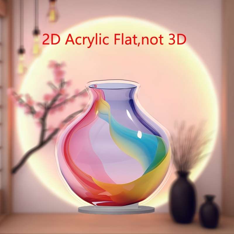 1pc 2D Flat   Bohemian Acrylic Vase Multi-Purpose Tabletop Decoration Suitable for Home Offic