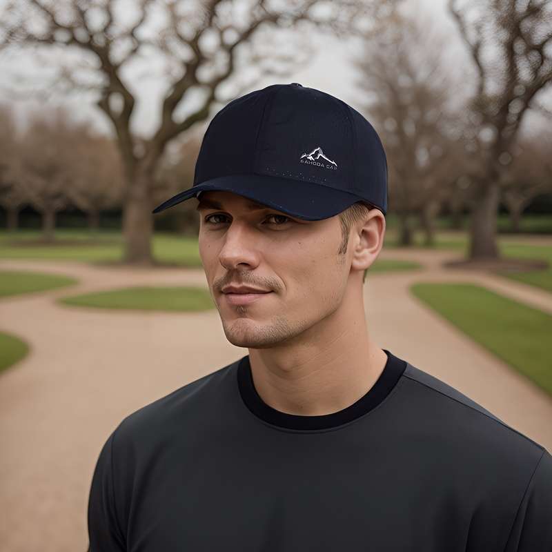 Hat  White And Navy Blue