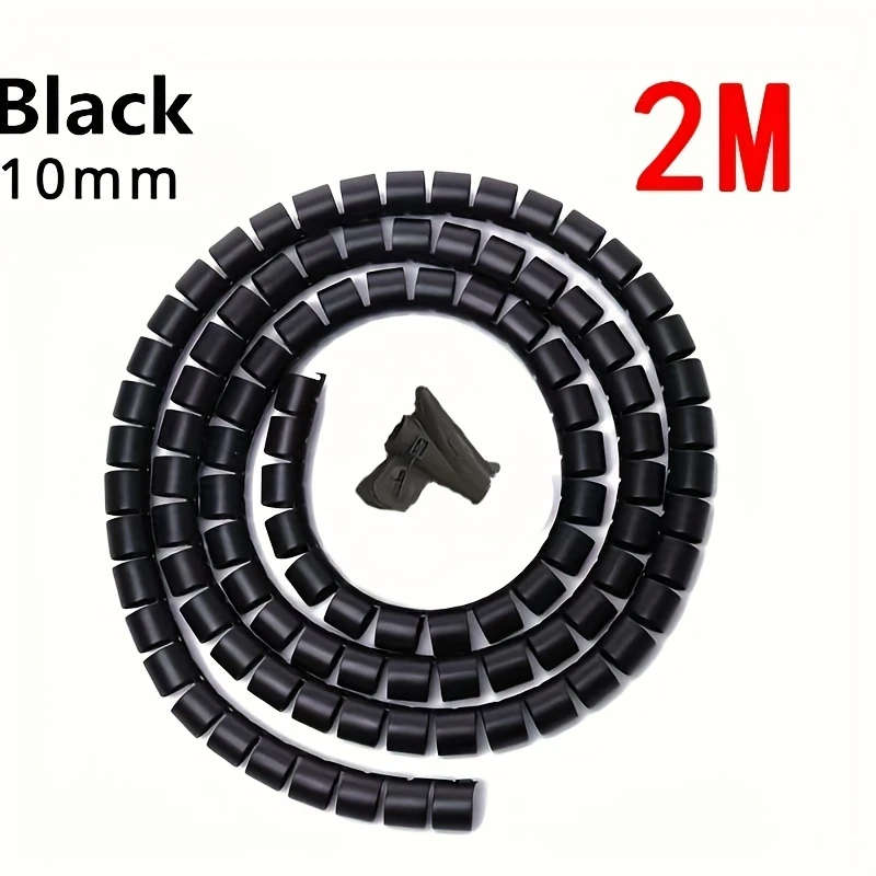 1pc 2M Flexible Spiral Cable Wire Protector Cable Organizer Computer Cord Protective Tube Clip Organ