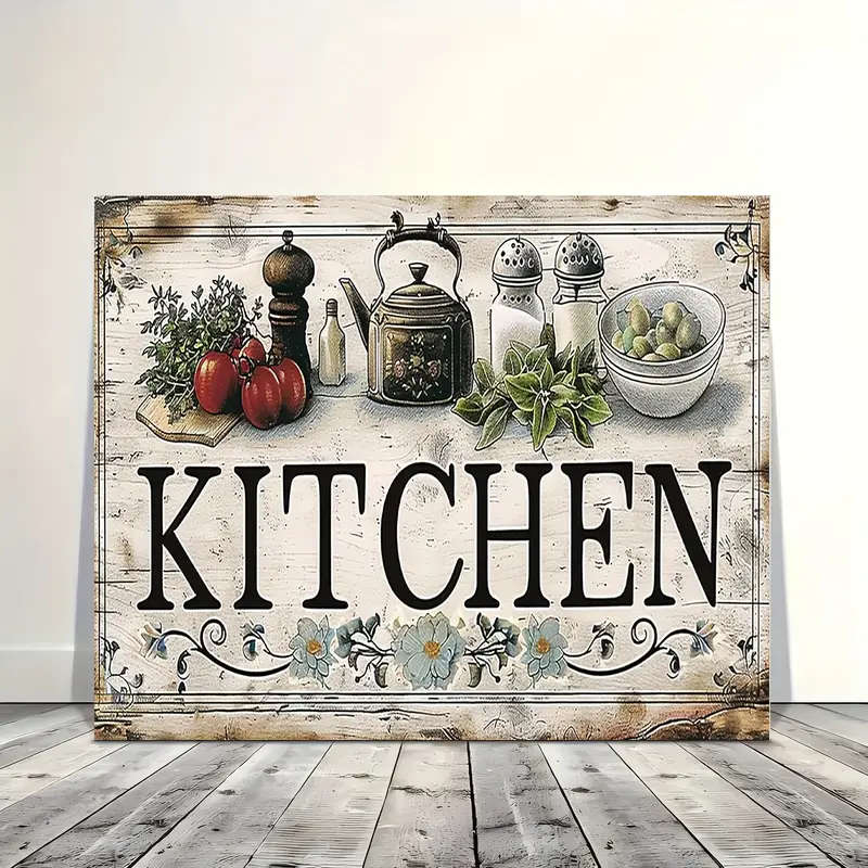 1pc Farmhouse Kitchen Canvas Wall Art Rustic Food Vegetable Theme Painting Woven Other Material Deco