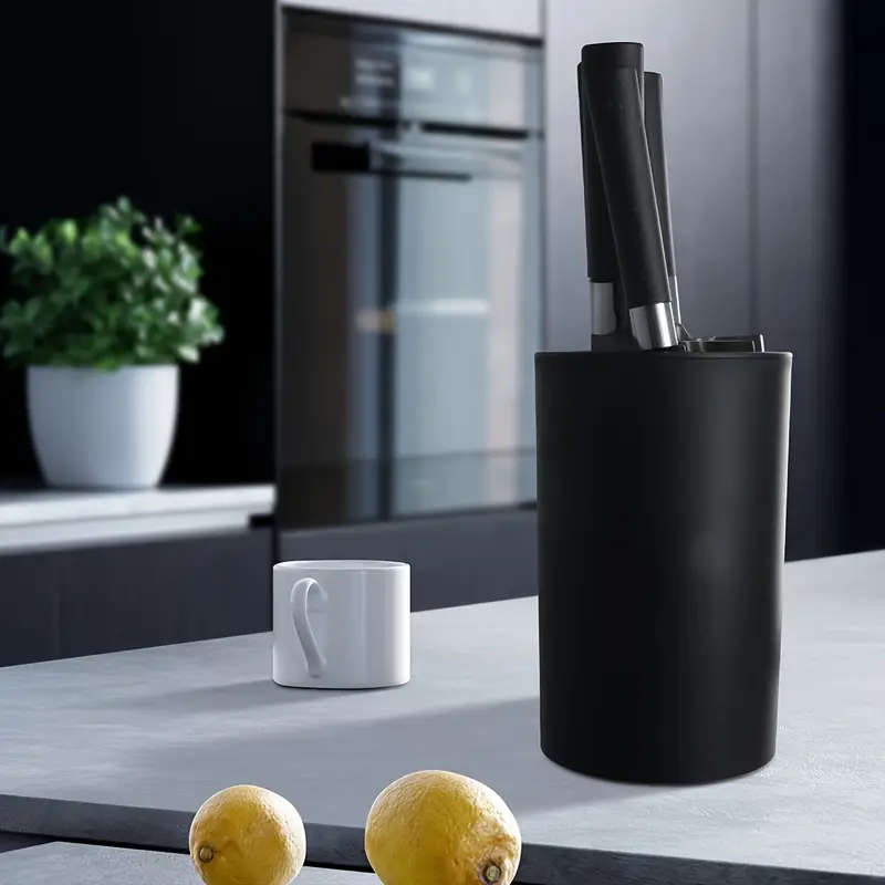1pc Multifunctional Knife Block Detachable Easy-Clean Plastic Knife Storage Holder Kitchen Utensil O