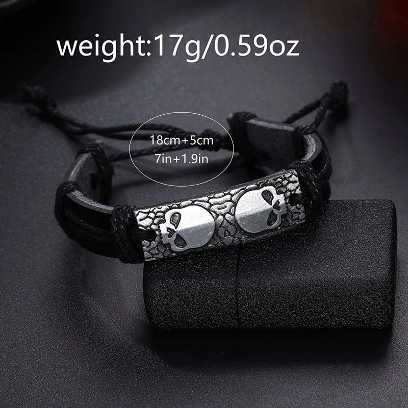 2pcs set Men'S Watches Stylish Digital Round Dial Quartz Watch with PU Woven Wrap Wristband Perfect