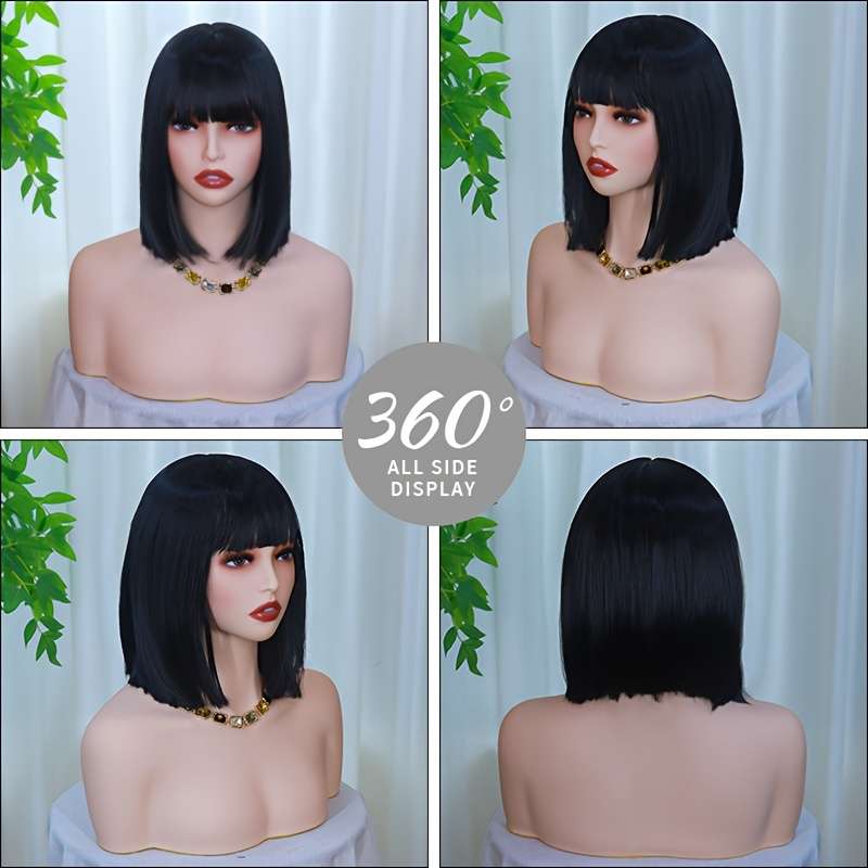 1Pc Black 30.48cm Fashion Design Wig