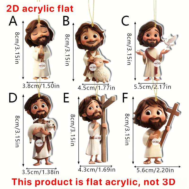 6 Piece Set Jesus Theme Pendant