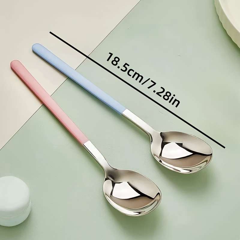 4pcs Set of Stainless Steel Spoons Dessert Spoons Coffee Spoons Mixing Spoons Perfect for H