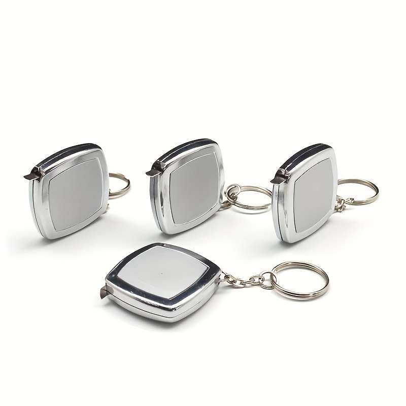 1pc Mini Tape Measure Keychain 200.0 cm PVC Compact Pocket Tool 0.01 Accuracy Precision Port