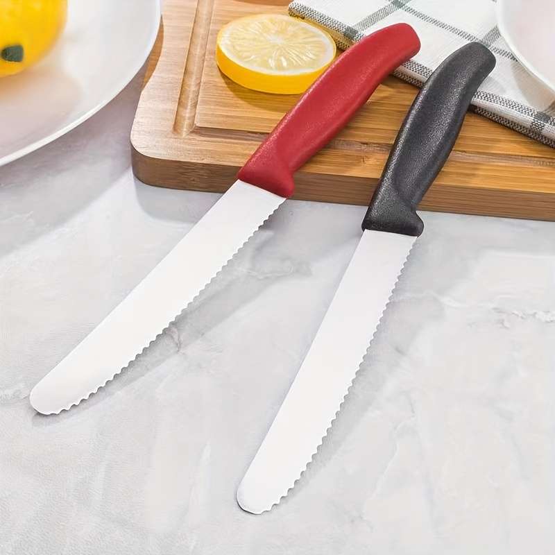 4pcs Premium Stainless Steel Knife Set Sharp Corrugated Edge for Easy Cutting Ergonomic Han