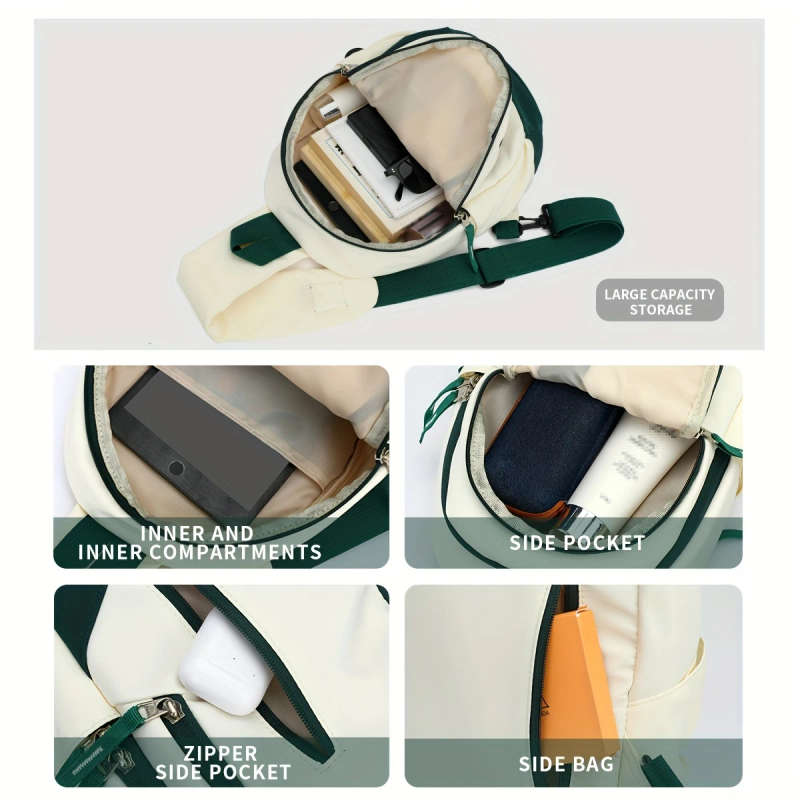 1pc Lightweight Business Small Sling Bag Casual Letter Graphic Chest Bag Crossbody Bag For Commute