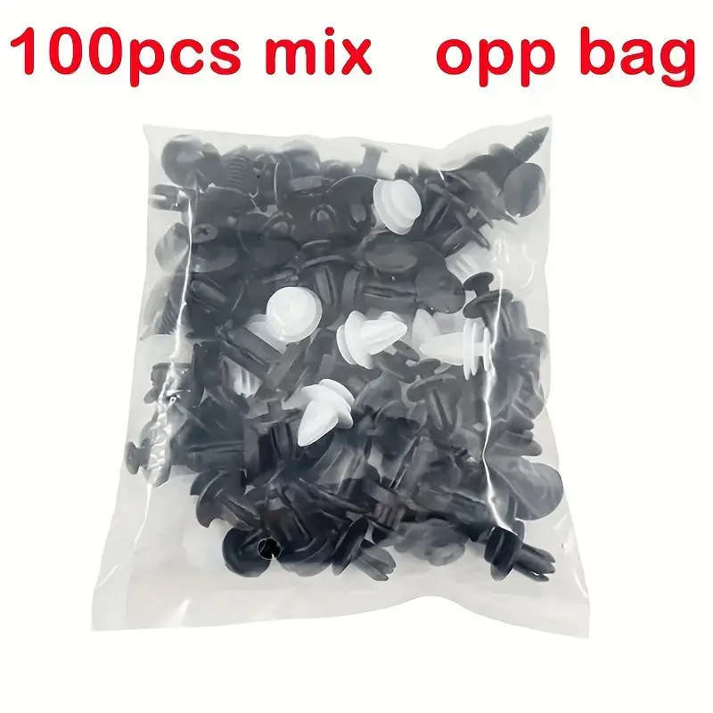 100pcs 6 Types Car Universal Plastic Fastener Plastic Screw Nails