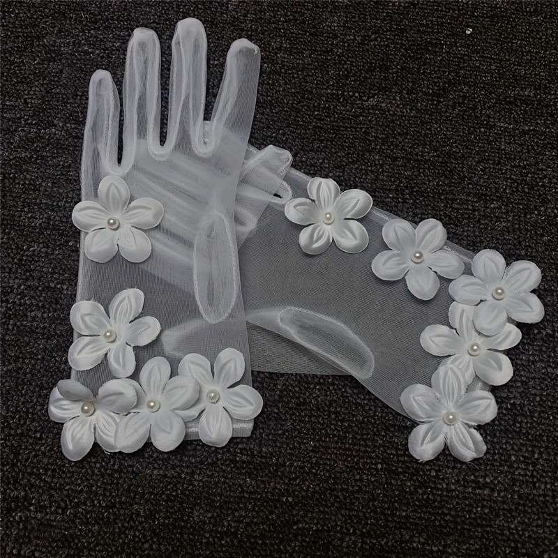 1 Pair White Bridal Wedding Gloves