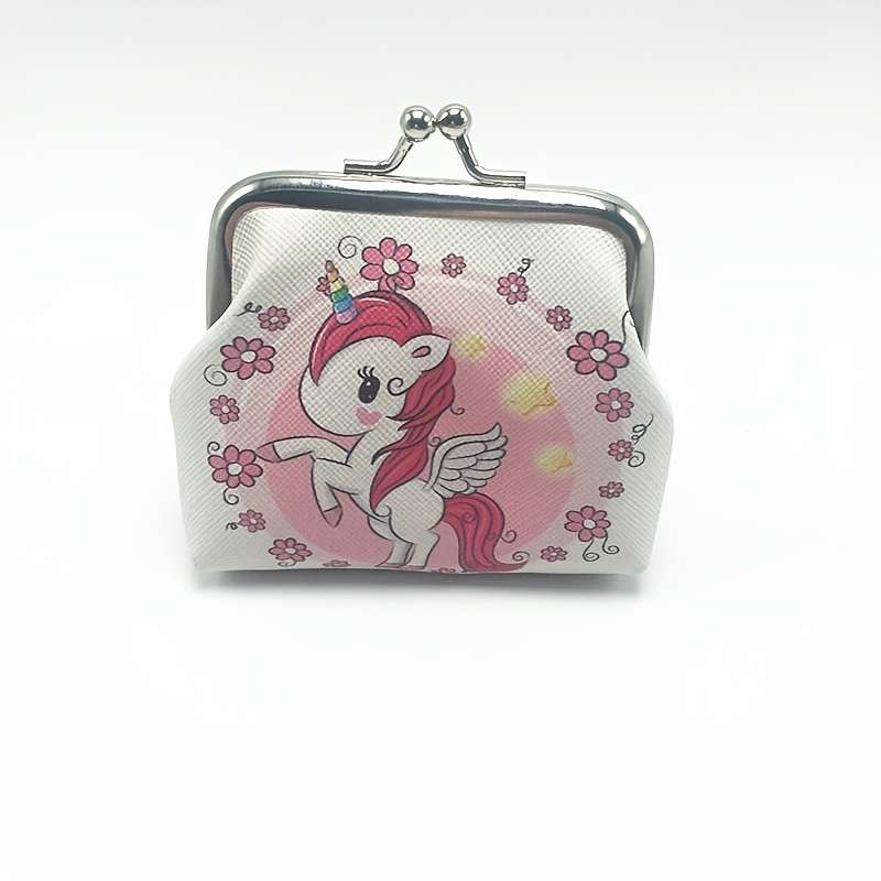 1pc New Cartoon Unicorns Mini Coin Purse Positioning Printing Casual Style