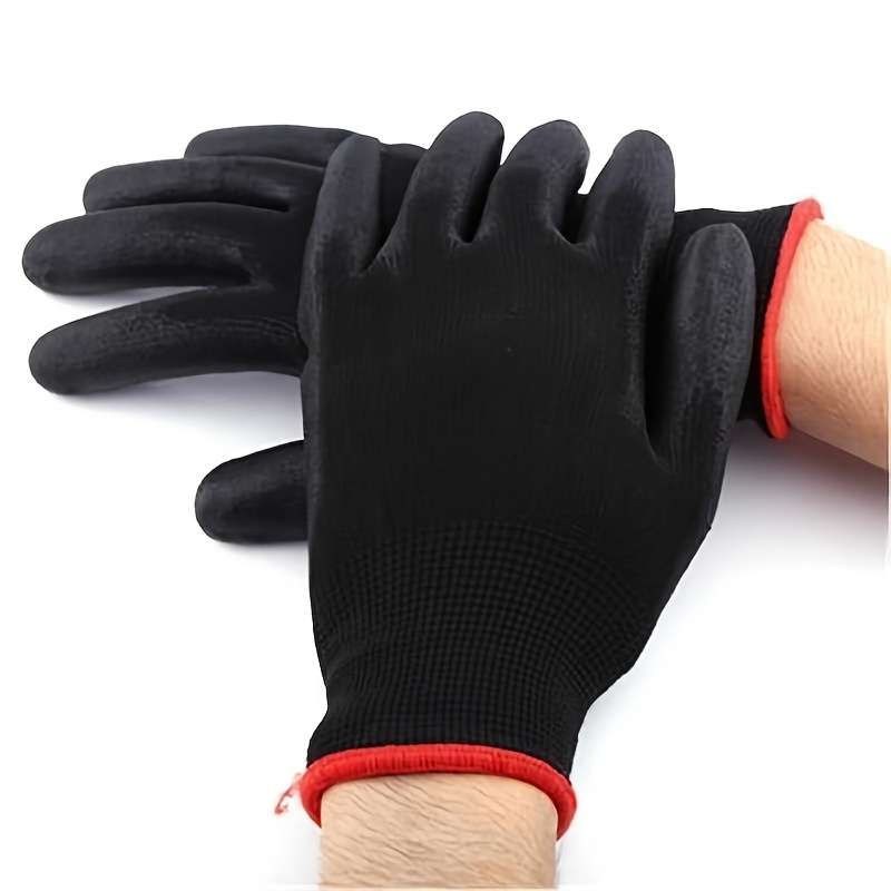 6 Pairs Black Multi Purpose Work Gloves